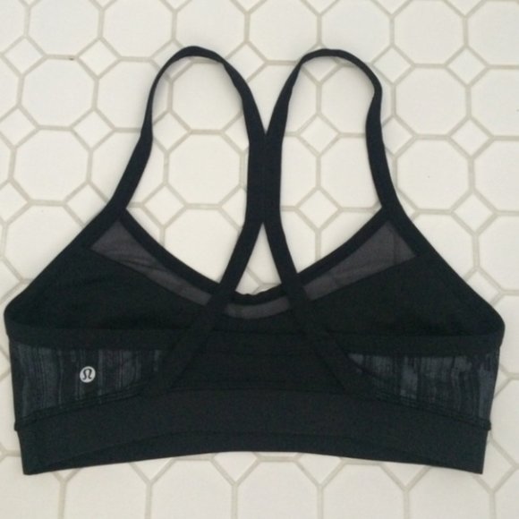 Lulu Power Y Black and Silver Sports Bra - Picture 2 of 2